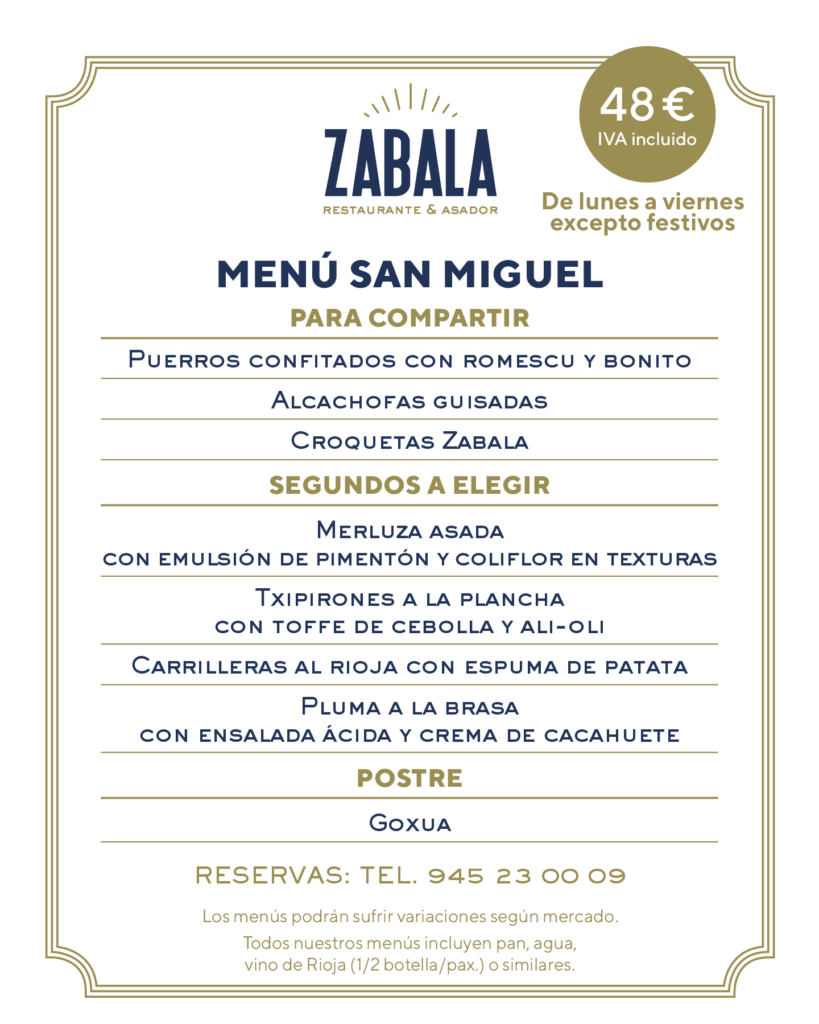 Restaurante Zabala, Vitoria-Gasteiz - Menú San Miguel - 48€